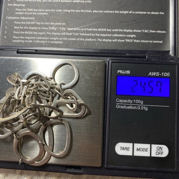 GLP Sterling Silver 925 Oval Link Necklace 16” w/ 1.5” Drop, 24.57g - Picture 5 of 12